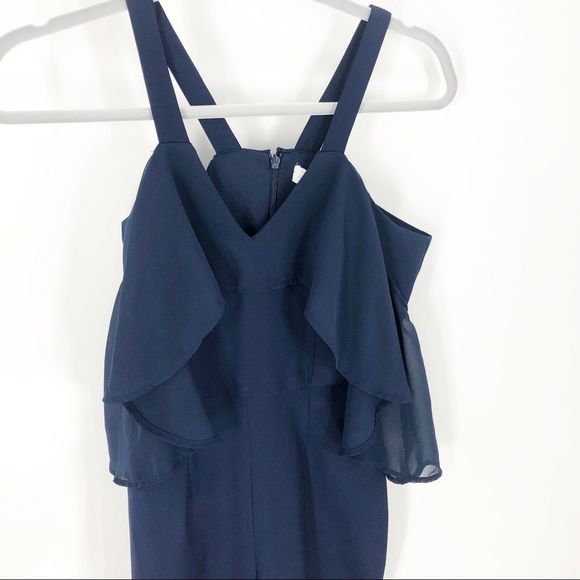 Jay Godfrey Oliver Cold ShoulderJumpsuit Navy 0 - Picture 4 of 6